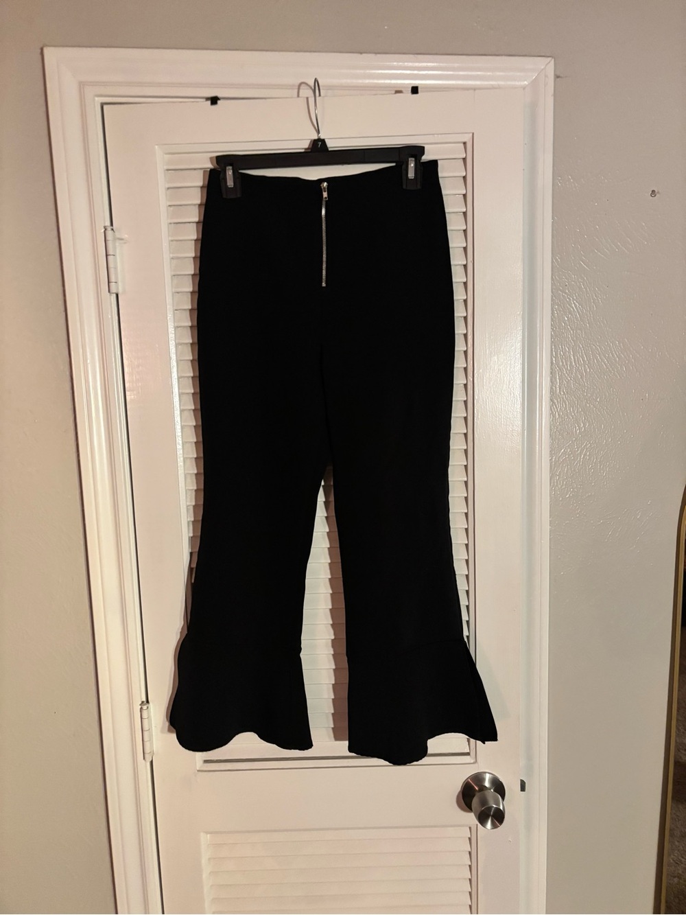 Blue Blush Black Flared Hem Bootcut Pants